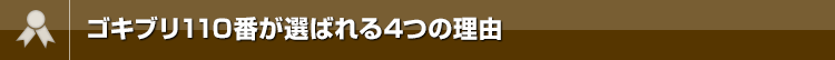 ゴキブリ110番が選ばれる4つの理由
